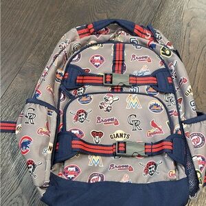 Pottery Barn Kids Baseball Themed Backpack - Navy and Red